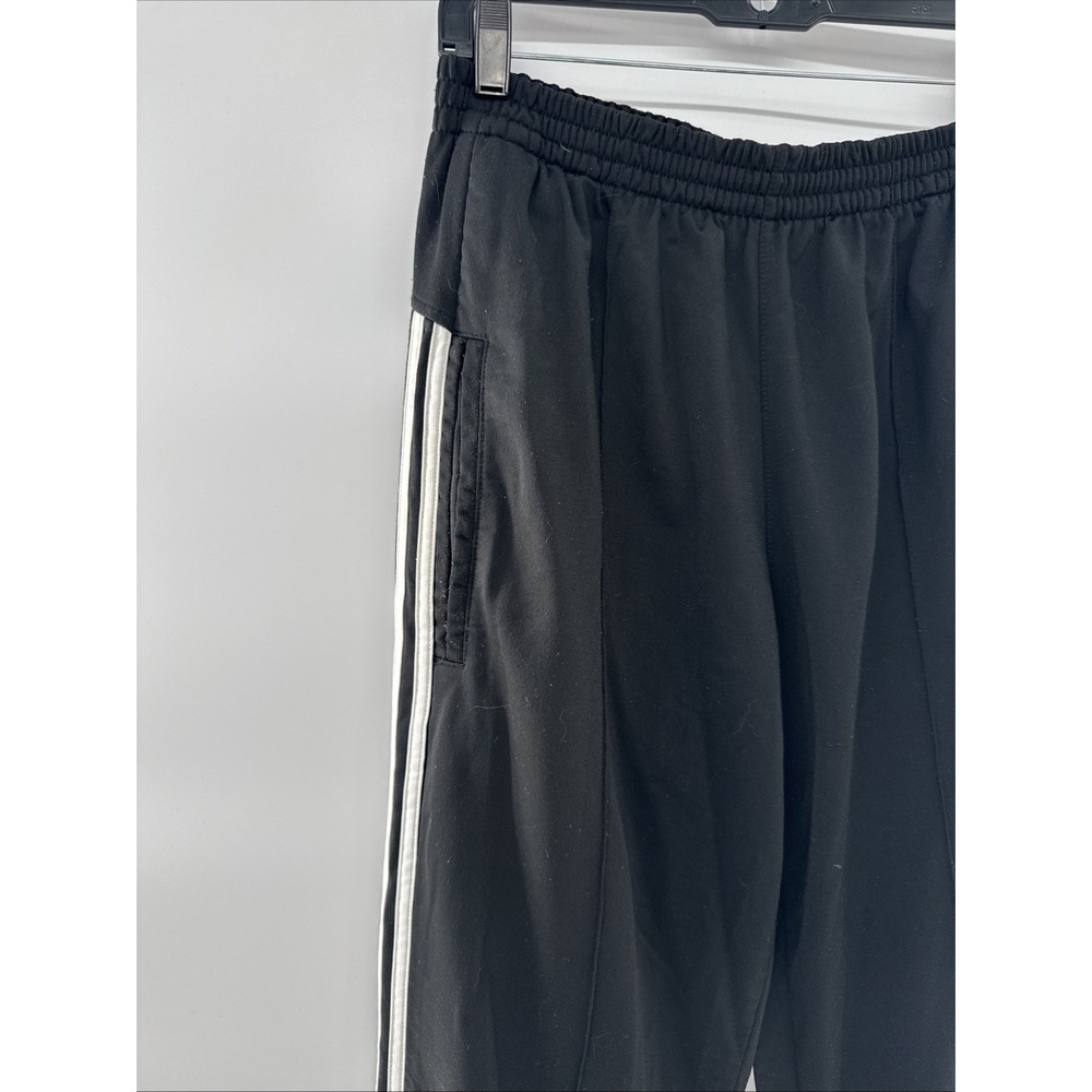 ADIDAS Jogger Track Pants Black White Stripes Elastic Waist Zip Ankle M Unisex - Picture 3 of 7